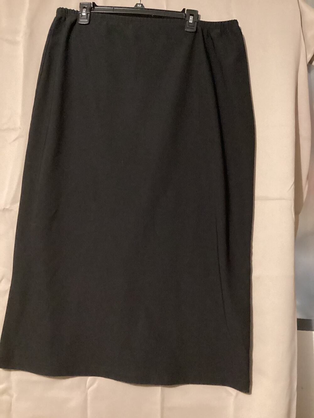 Bentley Classic Long Black Skirt Women SZ 1X Polyester Spandex Blend Made In USA
